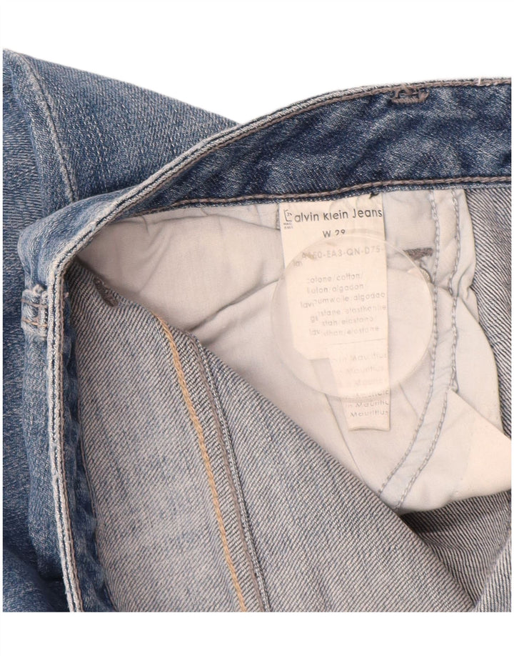 Jeans slim invecchiati da donna Calvin Klein W29 L34 cotone blu