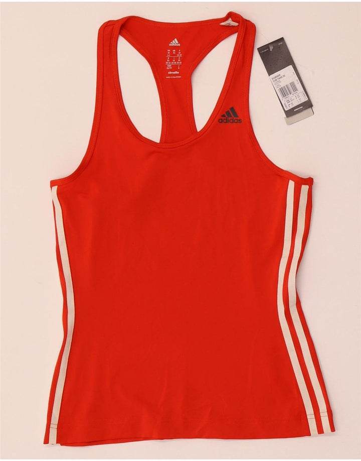 Canotta Adidas Climalite da donna UK 4/6 XS poliestere rosso