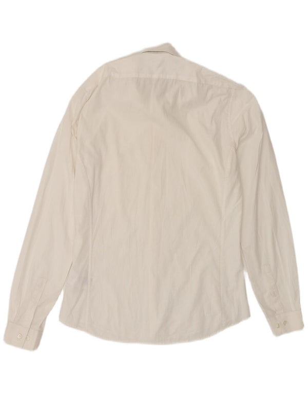 Camicia slim fit da uomo Calvin Klein taglia 38 15 cotone bianco medio