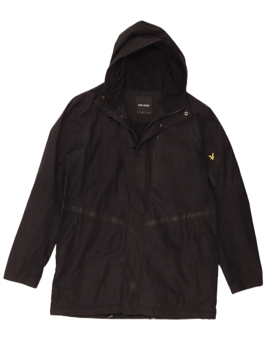 Giacca a vento con cappuccio da uomo Lyle & Scott UK 38 poliestere nero medio