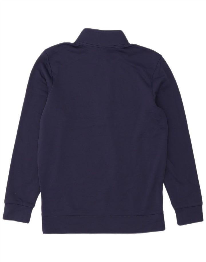 Felpa da uomo Under Armour con collo con zip, maglione piccolo in poliestere blu navy