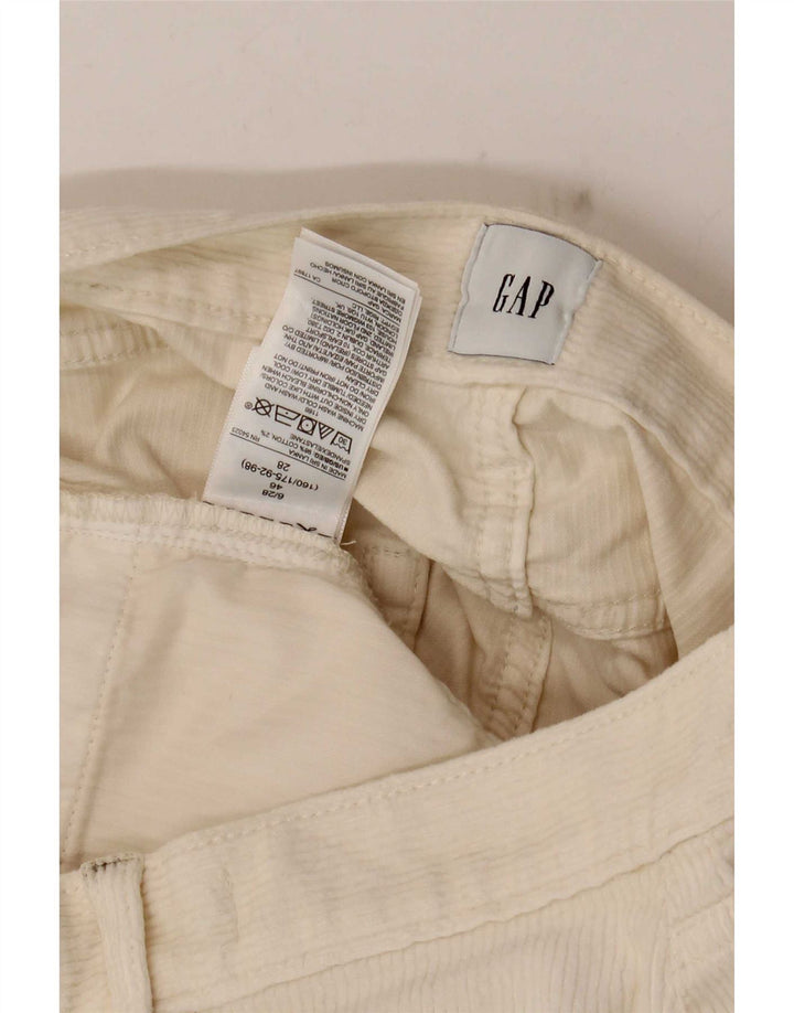 Pantaloncini di velluto a coste da donna Gap medi W28 in cotone bianco sporco
