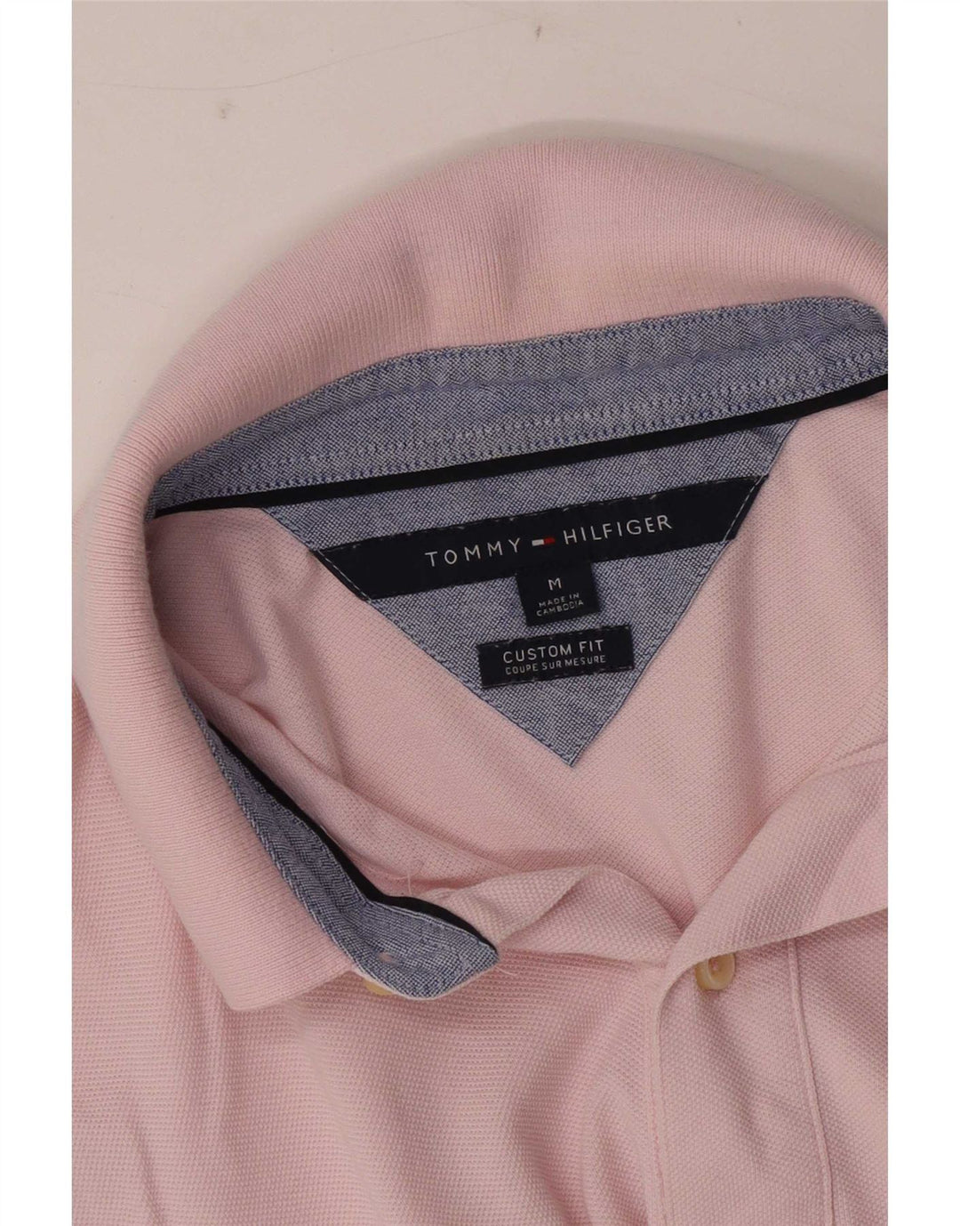 Polo da uomo Custom Fit Tommy Hilfiger rosa medio