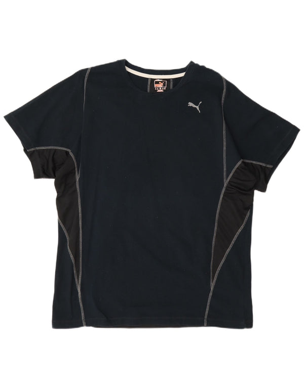 T-shirt da uomo Puma Top XL blu navy color block