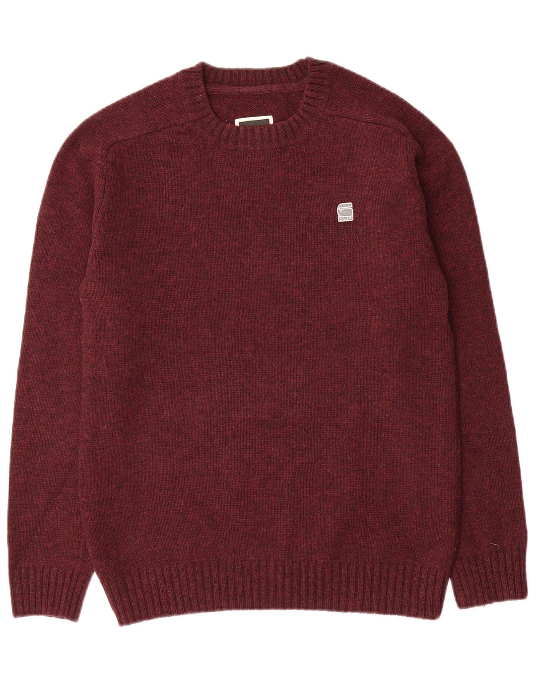 G-STAR Mens Crew Neck Jumper Sweater Medium Maroon Polyamide