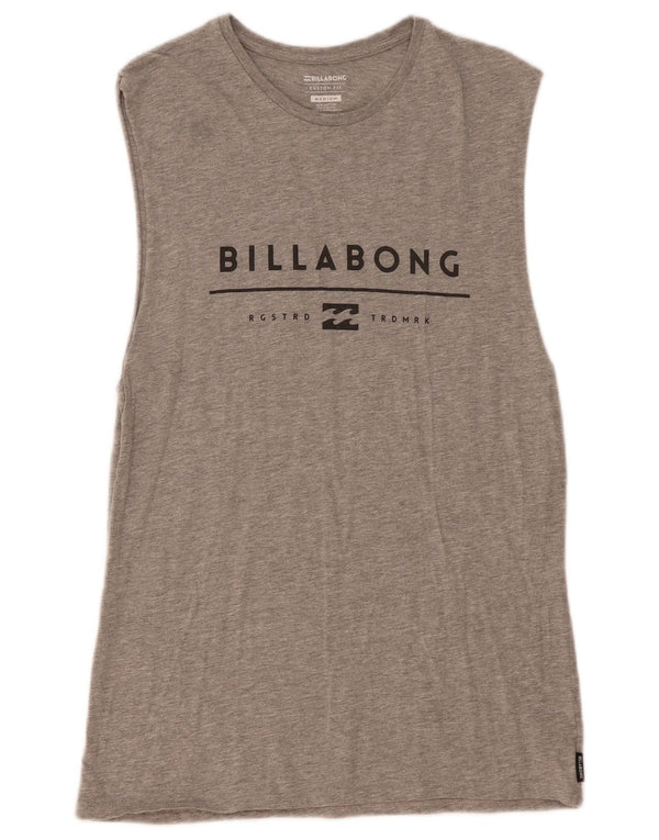 Canottiera grafica da uomo Billabong con vestibilità personalizzata, cotone chiazzato grigio medio