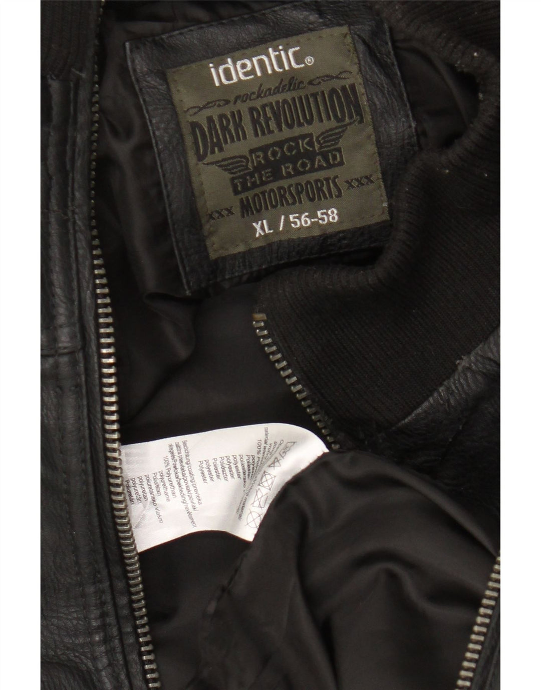Giubbotto bomber da uomo identico in ecopelle Motorstyle UK 42 XL poliestere nero
