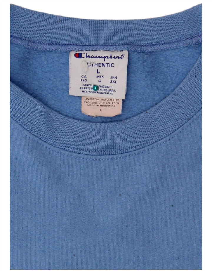 Felpa da uomo Champion Maglione grande in cotone blu