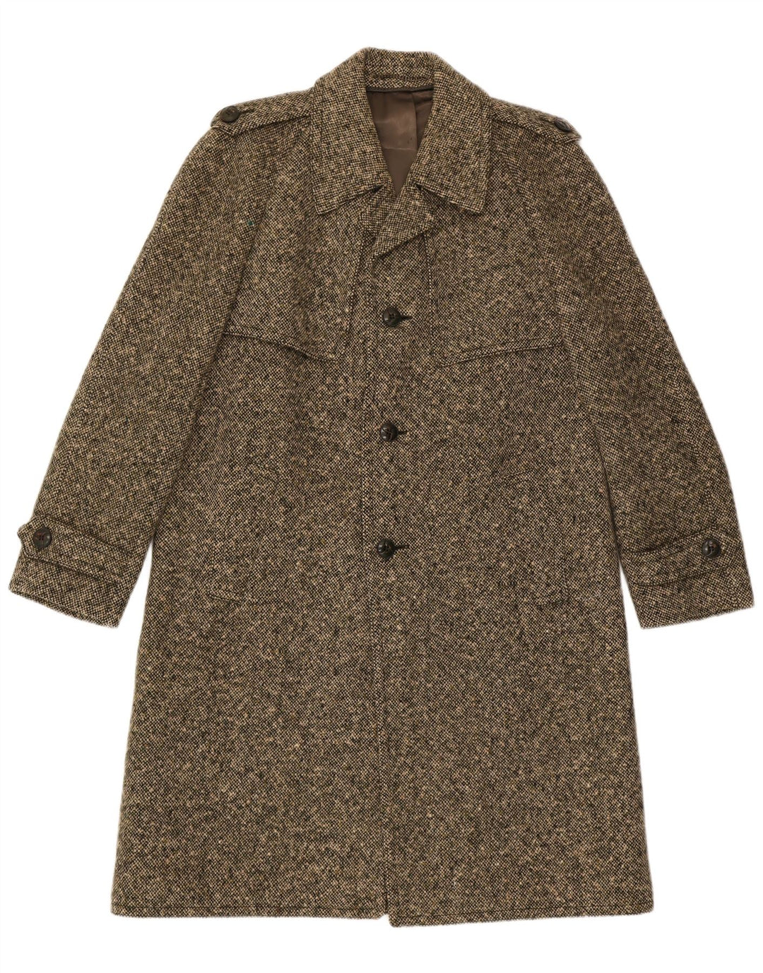 Soprabito militare vintage da uomo UK 38 in lana vergine marrone medio