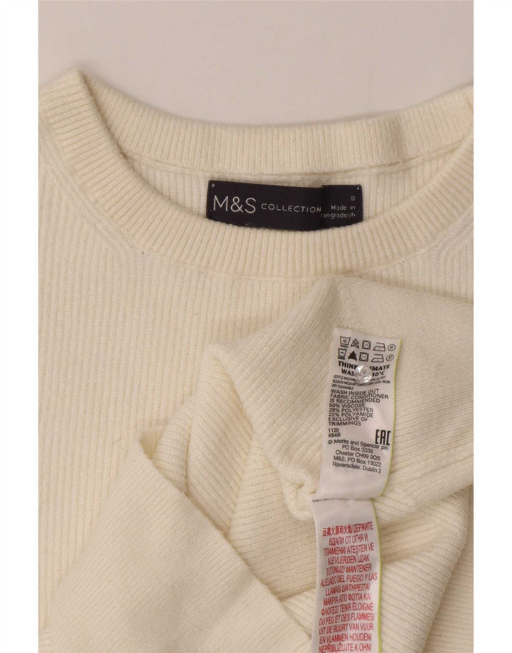 Top in camicetta da donna Marks & Spencer UK 8 Small in viscosa bianco sporco