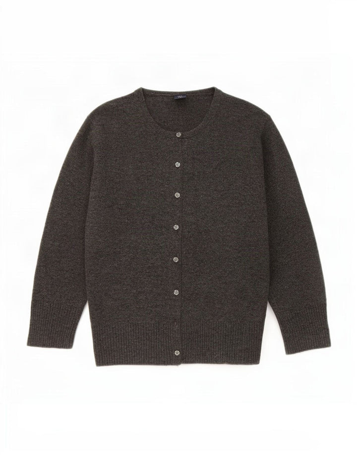 Maglione cardigan con maniche a 3/4 da donna Gap UK 14 Lana d'agnello grigia grande