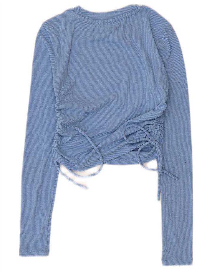 Top corto a maniche lunghe da donna Zara UK 8 piccolo blu