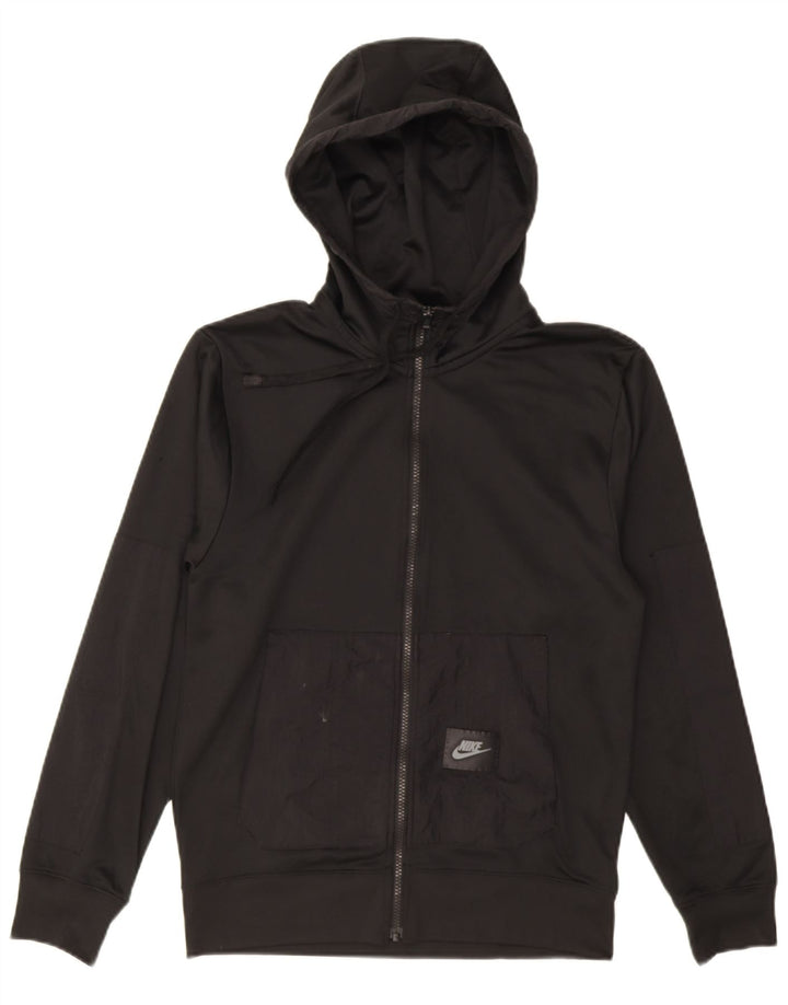 Felpa con cappuccio e zip Nike da uomo XS in poliestere nero