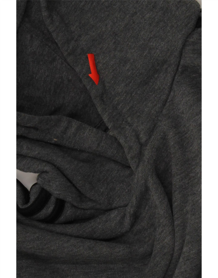 Felpa con cappuccio da uomo Adidas Small in cotone grigio