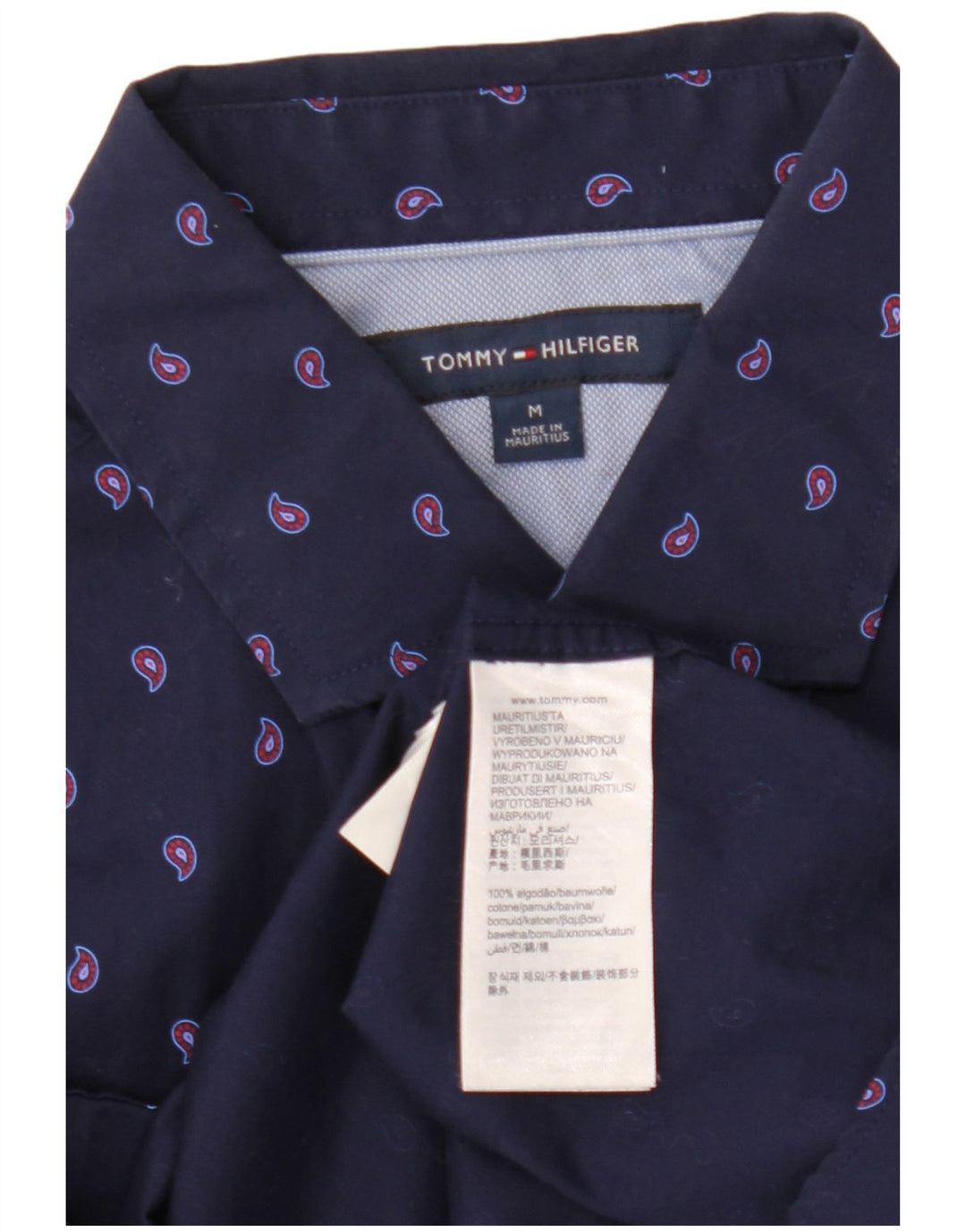 Camicia da uomo Tommy Hilfiger in cotone Paisley medio blu navy