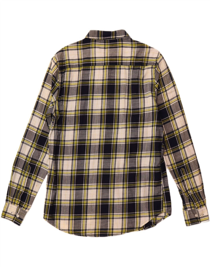 Camicia a quadri Benetton da uomo in cotone a quadri grandi blu navy