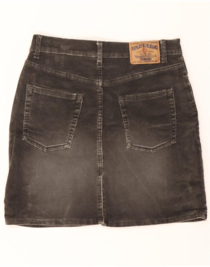 REPLAY Womens Denim Skirt W28 Medium Grey Cotton Vintage Replay and Second-Hand Replay from Messina Hembry 