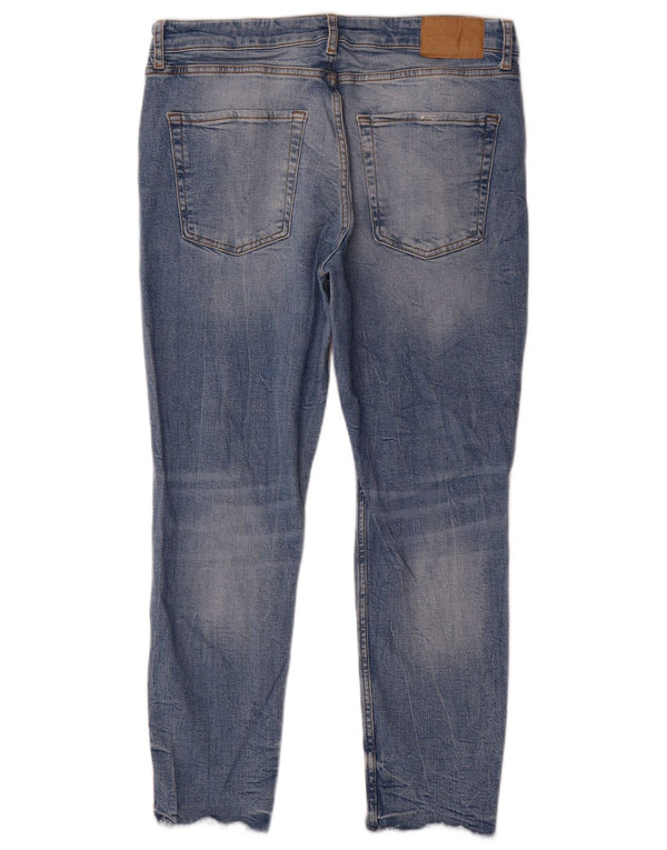 Jeans skinny effetto invecchiato da uomo Zara EU 44 Large W34 L27 cotone blu