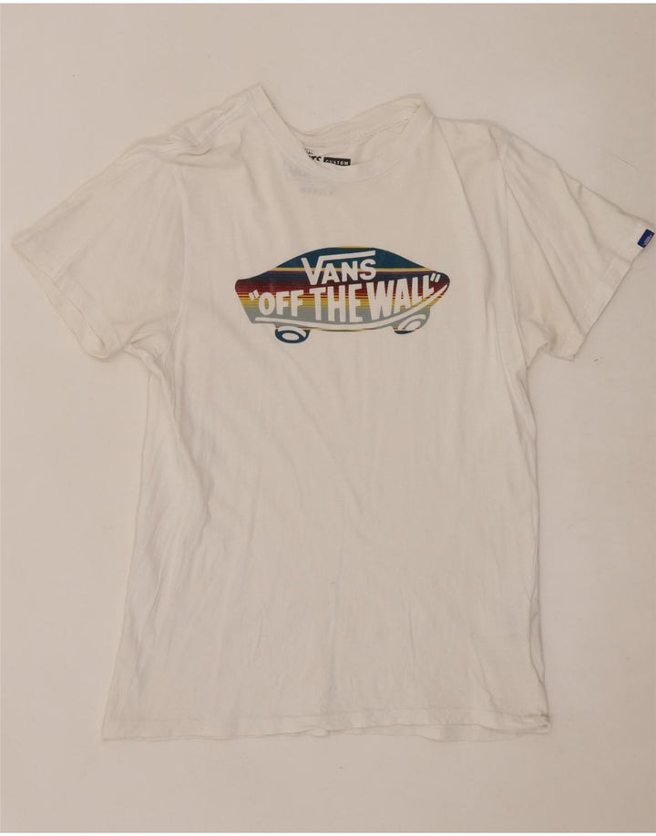 T-shirt grafica personalizzata da uomo VANS Top in cotone bianco medio