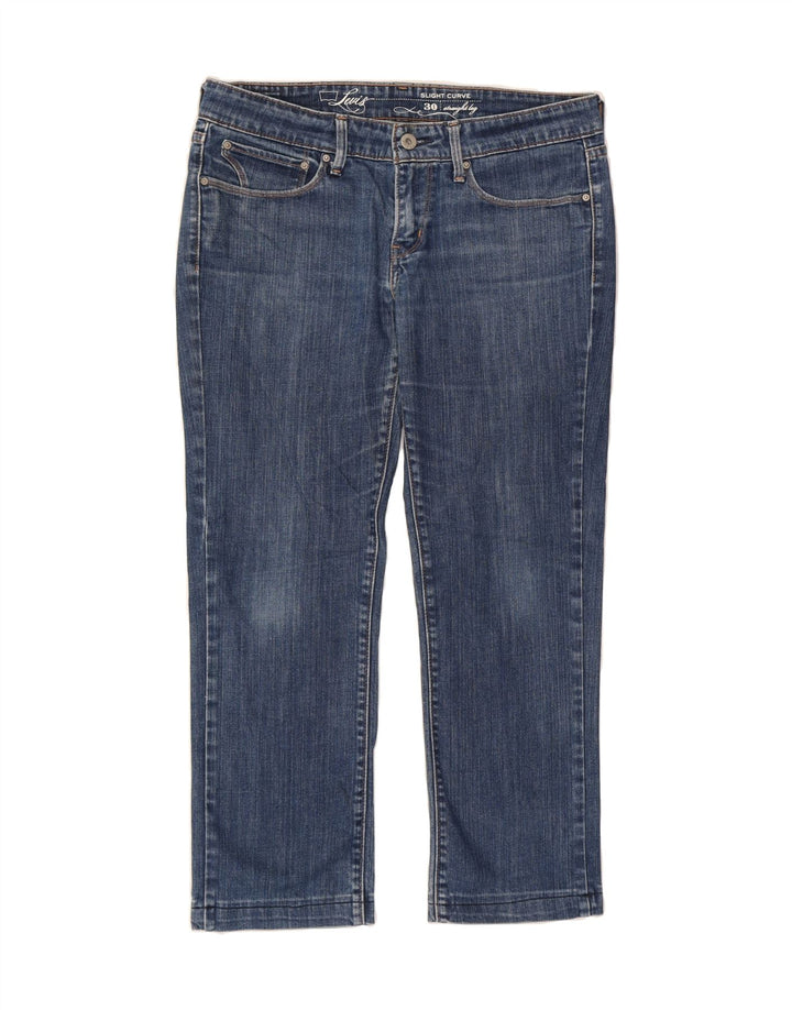 LEVI'S Womens Slight Curve Crop Straight Jeans W30 L25 Blue Cotton Vintage Levi's and Second-Hand Levi's from Messina Hembry 