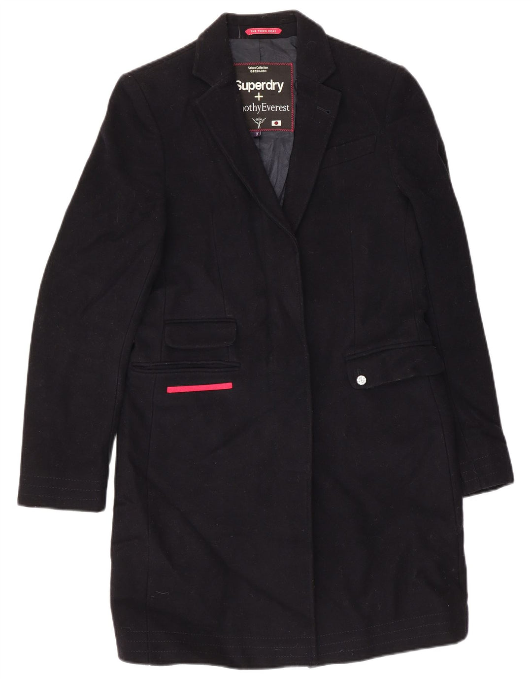 Cappotto da donna Superdry UK 2 2XS Lana blu navy