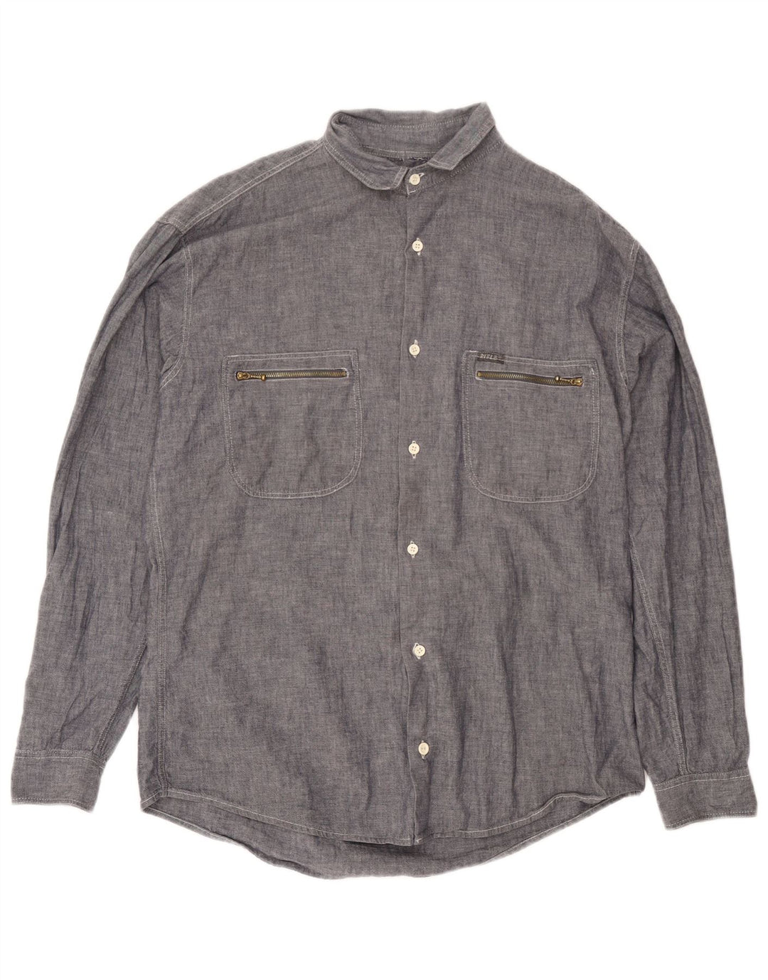 Camicia da uomo Rifle XL in cotone grigio classico