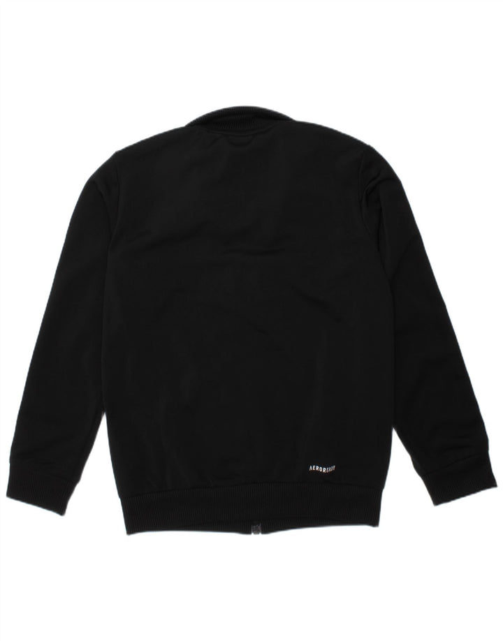 ADIDAS Boys Aeroready Tracksuit Top Jacket 7-8 Years Black Colourblock