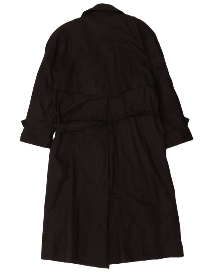 Trench oversize vintage da donna UK 16 grande nero