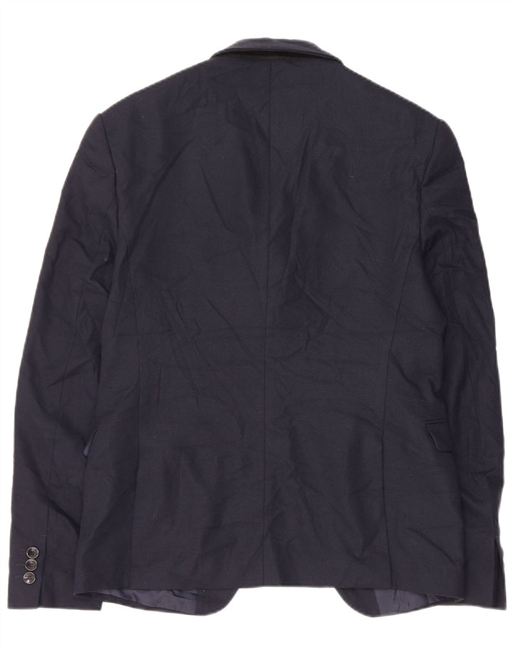 Giacca blazer da uomo a 1 bottone Zara EU 46 piccola poliestere blu navy