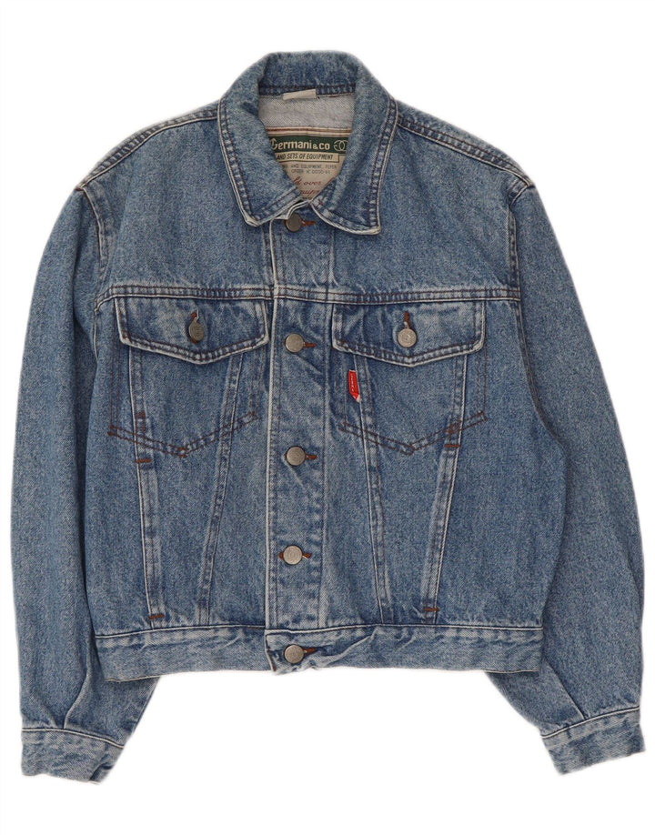 GERMANI & CO. Giacca in denim da donna UK 14 Cotone blu medio