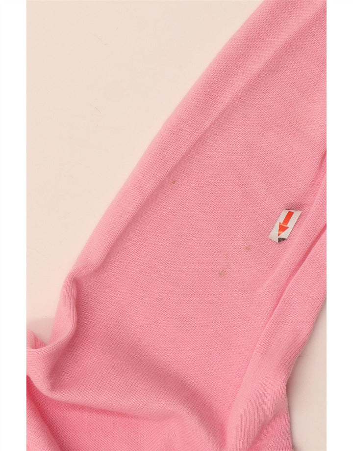 Maglione maglione con scollo a V da uomo Tommy Hilfiger in cotone rosa medio