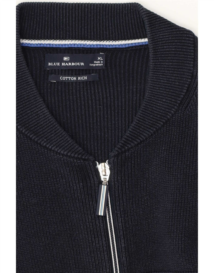 Maglione cardigan da uomo Blue Harbour XL in cotone blu scuro