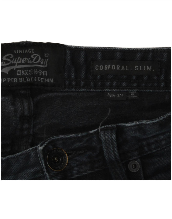 Jeans uomo corporal slim Superdry W32 L32 cotone blu navy