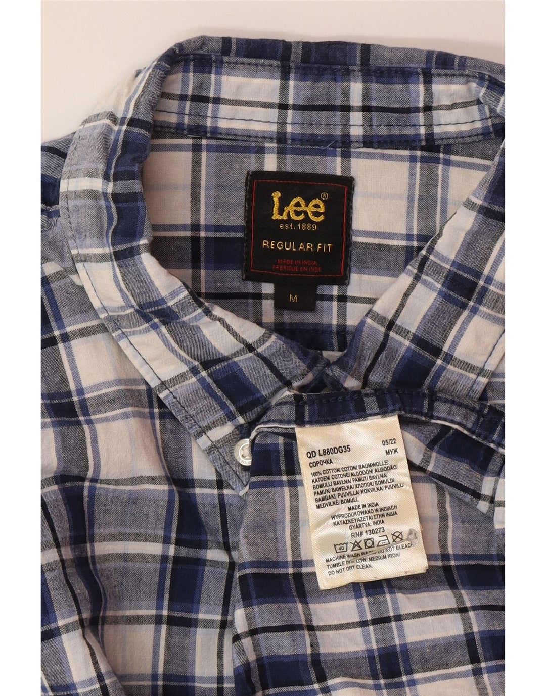 Camicia Lee da uomo vestibilità regolare in cotone a quadri blu medio