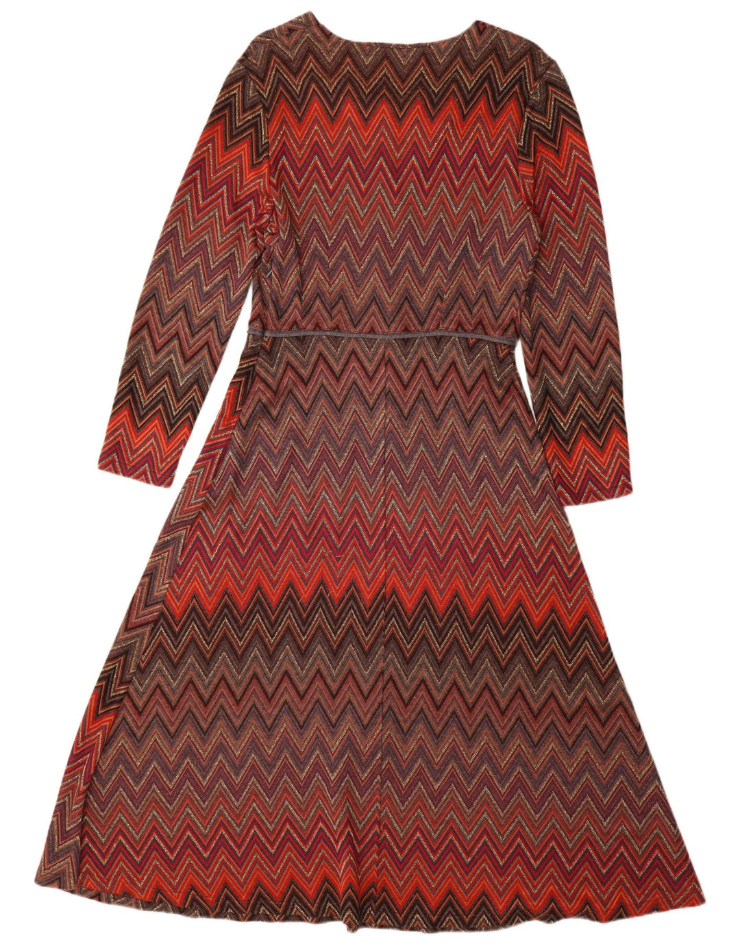 Abito lungo da donna a maniche lunghe Donatella IT 44 Chevron medio multicolore
