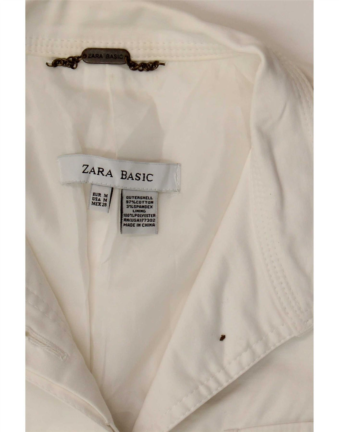 Giacca blazer utility da donna Zara UK 12 cotone bianco medio