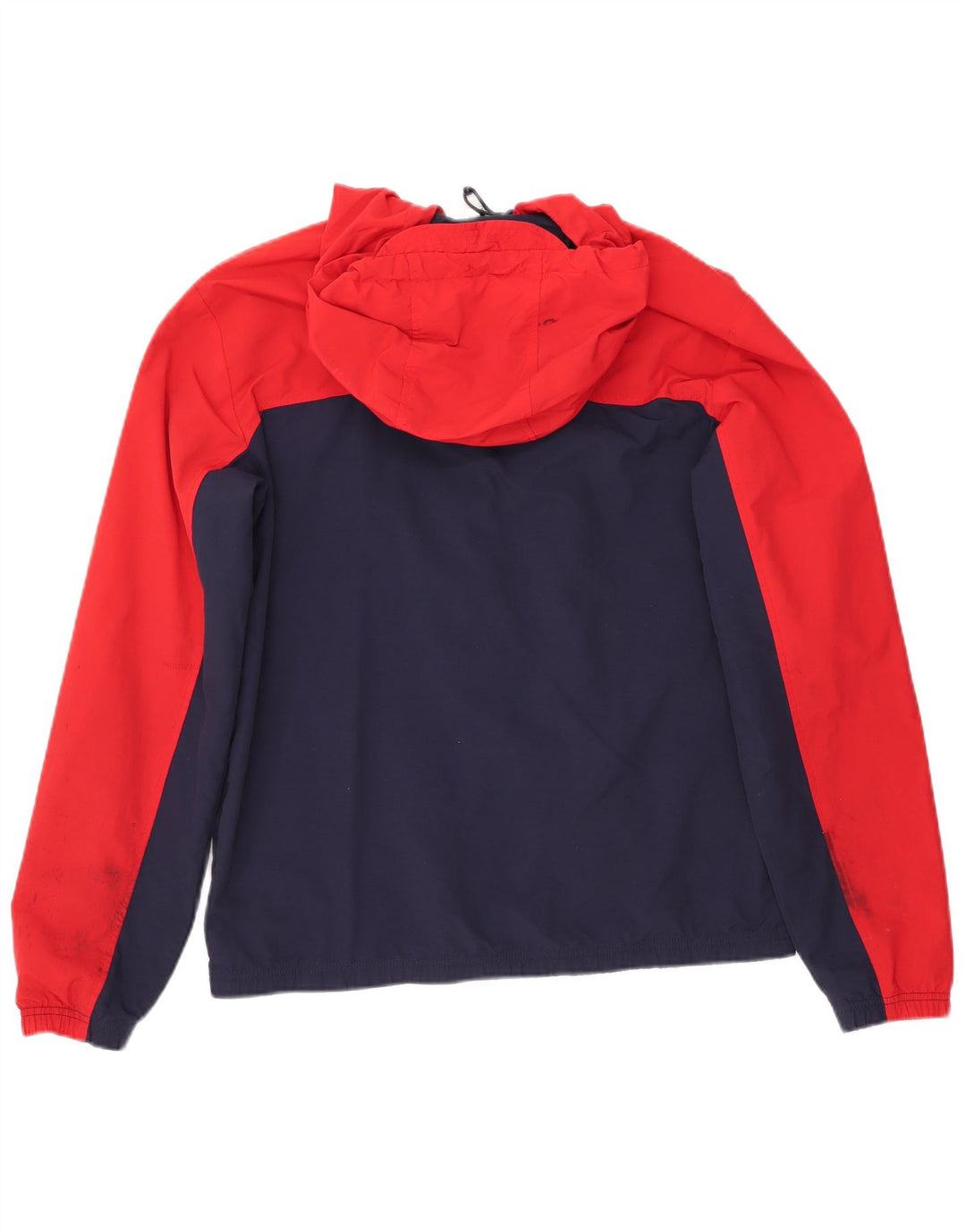 FILA Giacca antipioggia da uomo con cappuccio UK 40 Large Blu Colourblock in poliammide