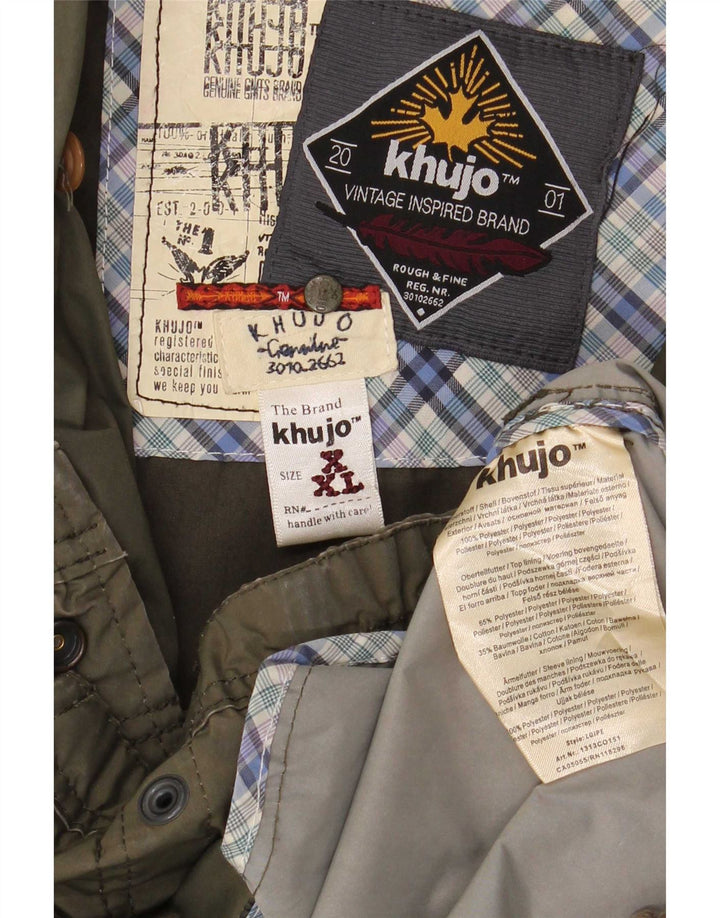 Giacca parka con cappuccio da donna KHUJO UK 20 2XL poliestere kaki