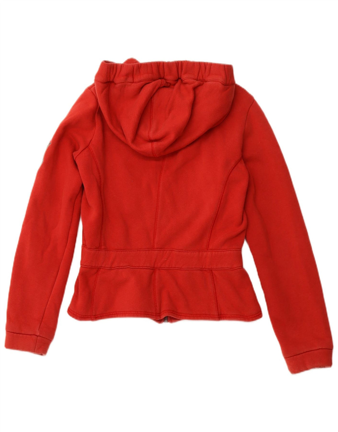 REPLAY Womens Zip Hoodie Sweater UK 12 Medium Red Cotton