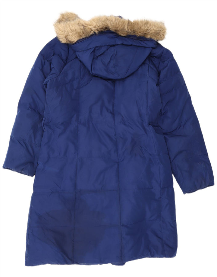 Cappotto imbottito con cappuccio da donna Marks & Spencer UK 18 XL poliestere blu