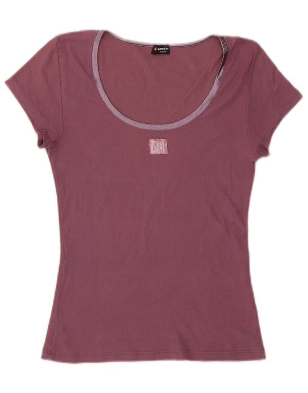 T-shirt da donna Lotto Top UK 12 cotone viola medio