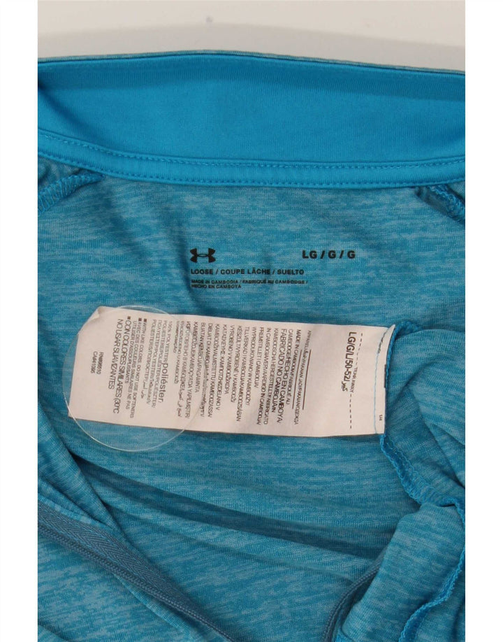 Under Armour Maglia da uomo con zip e collo a maniche lunghe in poliestere chiazzato blu