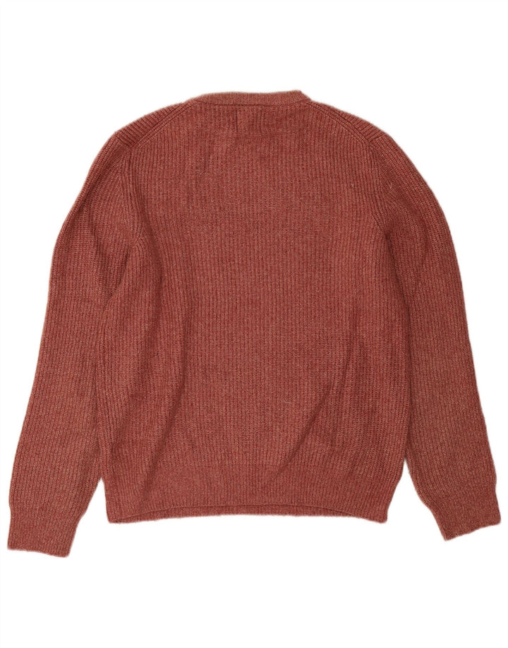 Maglione maglione girocollo da uomo Marks & Spencer piccolo marrone poliammide