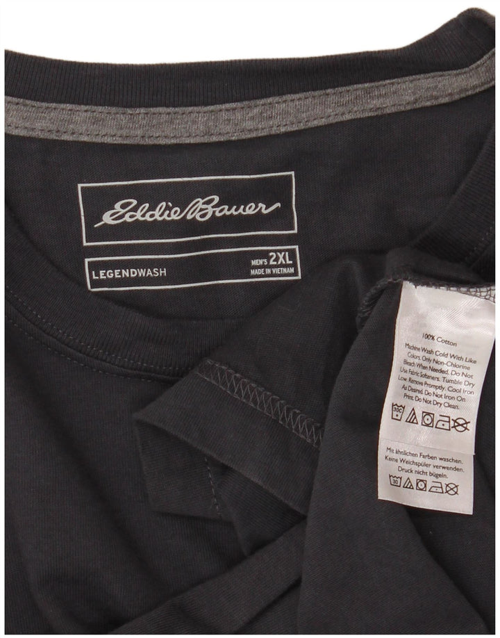 T-shirt da uomo EDDIE BAUER Top 2XL cotone blu navy