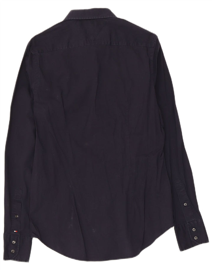 Camicia elasticizzata da uomo Tommy Hilfiger cotone medio blu navy