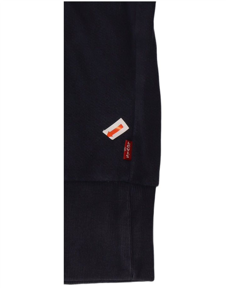 LEVI'S Mens Graphic Hoodie Jumper Medium Navy Blue