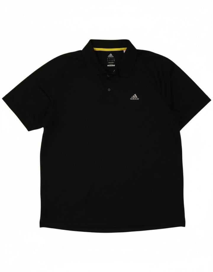 ADIDAS Mens Climalite Polo Shirt Large Black Polyester