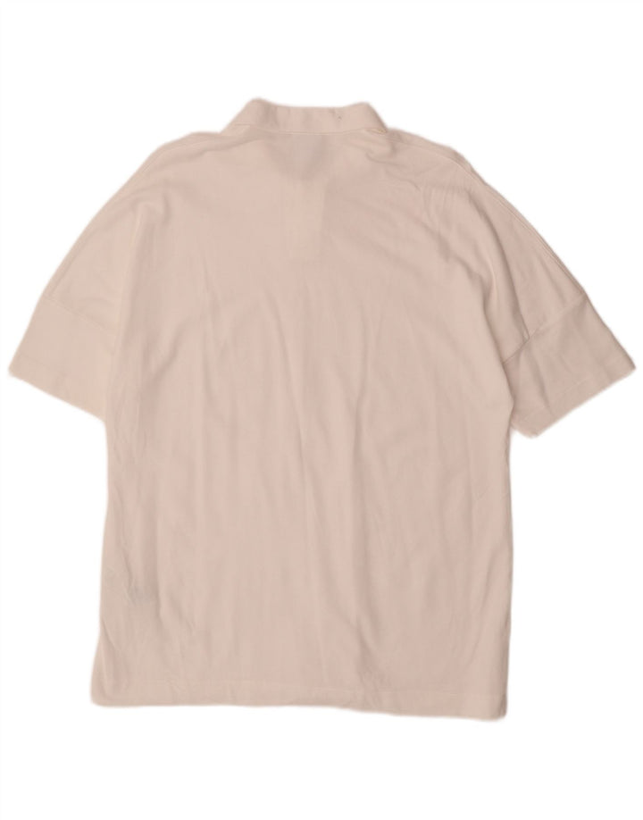 Polo Zara da uomo in cotone bianco medio