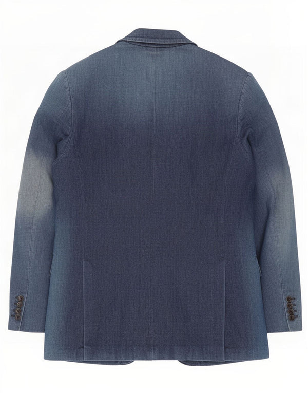Giacca blazer in denim da uomo a 3 bottoni Daniele Alessandrini IT 54 2XL Blu Navy