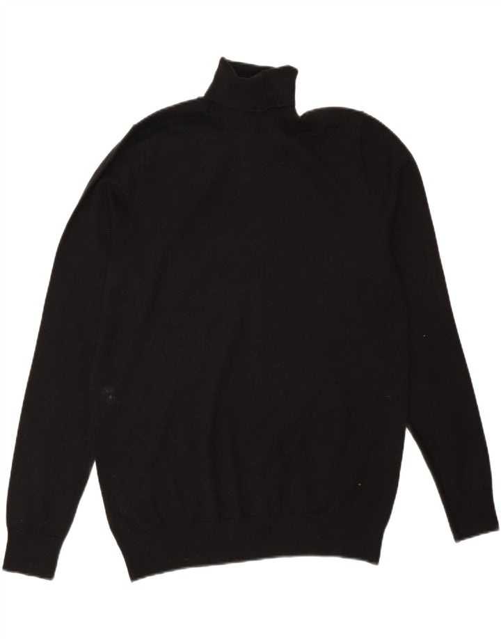 Maglione maglione a collo alto da donna Marks & Spencer UK 14 cotone nero medio